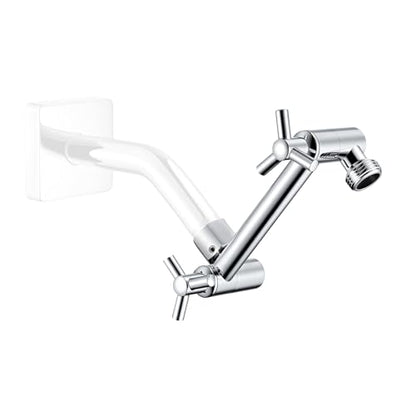 Brass 5 Inch Shower Head Extension Arm for Rain and Handheld Shower Head, Height & Angle Adjustable, Compatible with G1/2 Universal Connector | Easy to Install, Built to Last, Angle and Height Adjustable, Universal Fit