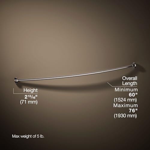 KOHLER K-9351-TT EXPANSE CURVED SHOWER ROD - CONTEMPORARY, Vibrant Titanium - color: Vibrant Titanium