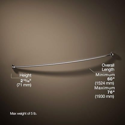 KOHLER K-9351-TT EXPANSE CURVED SHOWER ROD - CONTEMPORARY, Vibrant Titanium - color: Vibrant Titanium