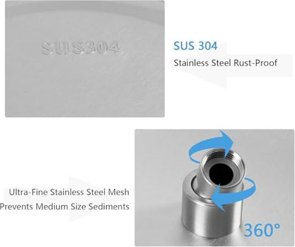 NearMoon Rain Shower Head with 11'' Adjustable Arm, High Pressure Stainless Steel Rainfall Shower, Ultra-Thin Design - Pressure Boosting (10 Inch, Nickel) - color: Nickel, size: 10 Inch