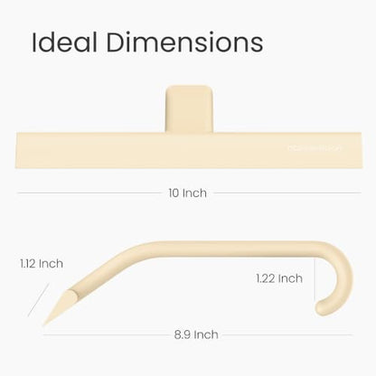 JustHang Shower Squeegee with Built-in Hook, 10'' Sand Beige | Award-Winning Design, All-One-Piece Soft-Touch Silicone, for Glass Door, Bathroom, Window, Mirror, Tile Wall, Car - color: Sand Beige