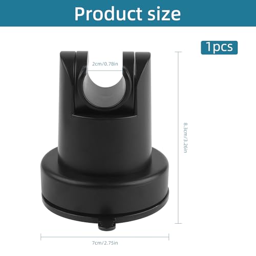 Suction Cup Shower Head Holder, Removable Shower Head Bracket No Drill Wall Mount Holder, ABS Plastic Shower Wand Holder Universal Suction Holder for Bathroom(Black)