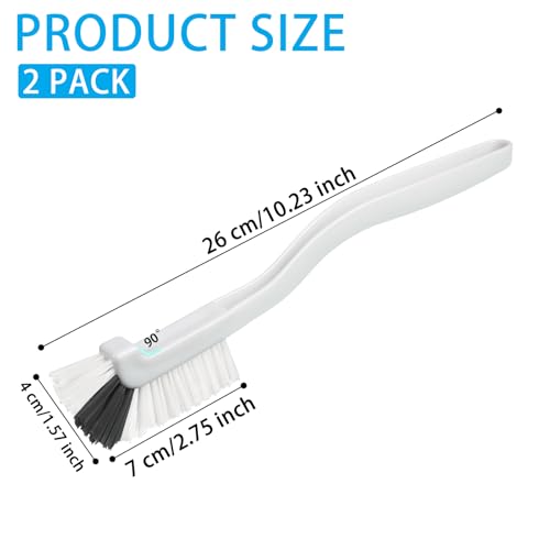 GTOTd Kitchen Right Angle Scrub Grout Small Cleaning Brush（2 Pack） | Kitchen Gadgets Gifts for Bottle Bathroom Brushes Household Pot Pan Dishwasher Edge Corners Deep Brush with Stiff Bristles