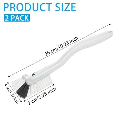 GTOTd Kitchen Right Angle Scrub Grout Small Cleaning Brush（2 Pack） | Kitchen Gadgets Gifts for Bottle Bathroom Brushes Household Pot Pan Dishwasher Edge Corners Deep Brush with Stiff Bristles