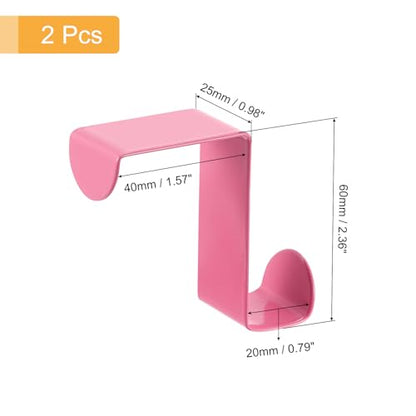 uxcell Over The Door Hooks,2pcs - Stainless Steel Door Hangers Hooks, S-Shaped Double Hooks for Hanging Clothes, Hats, Towels (Pink) - color: Pink