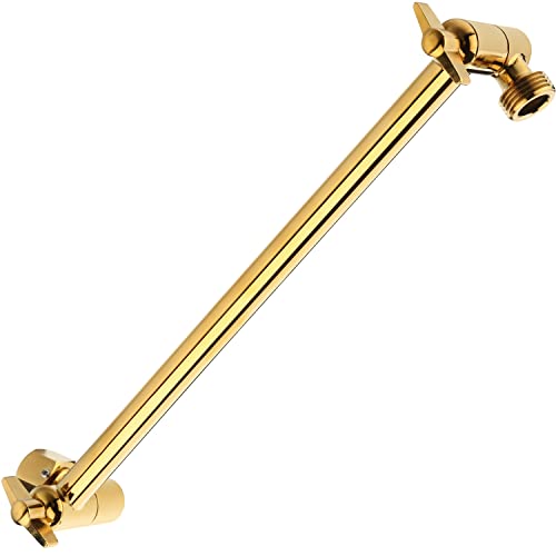 11 Inch Adjustable Shower Head Extension Arm With Locking Set Screw, Singing Rain 304 Stainless Steel Egyptian Gold Angle Height Adjustable, G1/2 Universal Connector Compatible (Egyptian Gold) - color: 5. Egyptian Gold, style: 11 inch