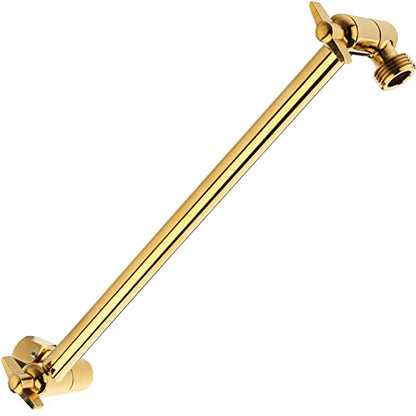 11 Inch Adjustable Shower Head Extension Arm With Locking Set Screw, Singing Rain 304 Stainless Steel Egyptian Gold Angle Height Adjustable, G1/2 Universal Connector Compatible (Egyptian Gold) - color: 5. Egyptian Gold, style: 11 inch