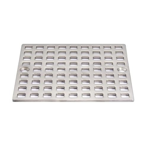 4" Shower Drain Cover Replacement Nickel Brushed, Shower Drain Grate Square Shower Drain Strainer Grid for Bathroom Floor