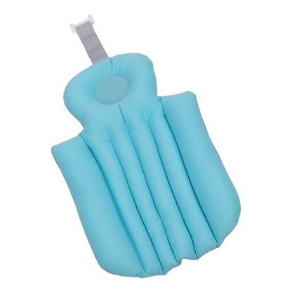 Adult Bath Pillow Suction Cup Design Neck Back Support Nonslip Bath Mat for Home Bathroom (Blue) - color: Blue