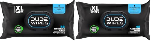 DUDE Wipes, 48 Count, 2 Pack | Flushable | Unscented | Extra-Large | Vitamin-E & Aloe - size: 48 Count (Pack of 2)