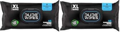 DUDE Wipes, 48 Count, 2 Pack | Flushable | Unscented | Extra-Large | Vitamin-E & Aloe - size: 48 Count (Pack of 2)