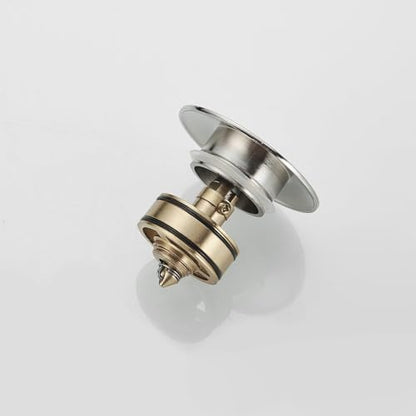 Bathroom Sink Drain, 1-1/2" to 1-3/4", Brushed Nickel | Bathroom Sink Stopper with Overflow Pop Up Drain Assembly Stopper Vessel Vanity Lavatory Commercial Bath, Brass - color: Nickel