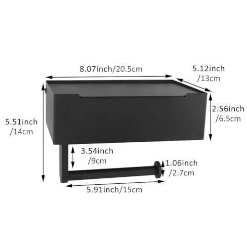 Toilet Paper Holder with Shelf, Wipe Holder for Bathroom, Wipes Dispenser Storage, Toilet Paper Roll Holder, Stainless Steel, Wall Mounted(Color:1)
