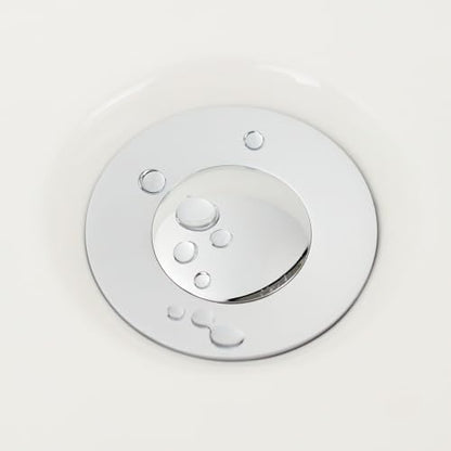 Purelux Bathroom Sink Drain Stopper Assembly with Lift Rod and Overflow, Chrome Finish - color: Chrome