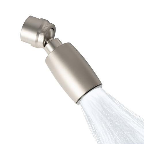 High Sierra® - CLASSIC™ Solid Lead-Free Metal 1.5 GPM Award Winning. Ultra Low Flow Shower Head. Patented Nozzle Never Clogs - Brushed Nickel Finish - color: Nickel, size: 1.5 GPM