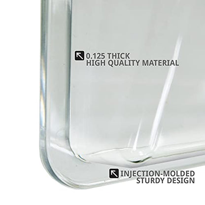Azar Displays 250055 Clear Plastic Wall Mount File Holder with Suction Cups, 4-Pack - color: CLEAR, style: Suction Cup