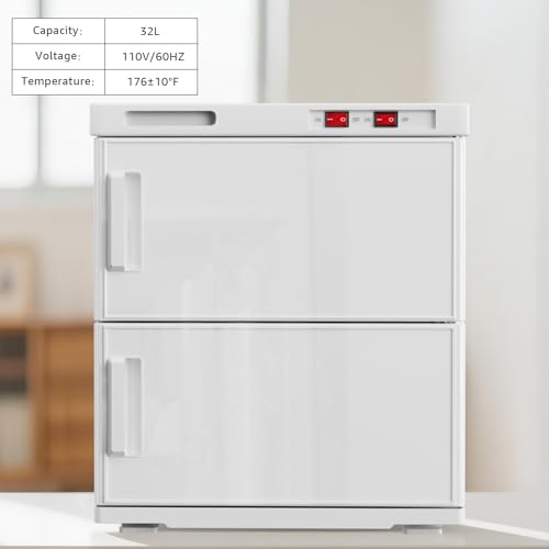 32L Hot Towel Warmer Cabinet, Large Professional Towel Heater - White | Rust Resistant, Stainless Steel Racks, Large Capacity, Towel Warmer for Spa Massage Salon Home - color: White, size: 32L
