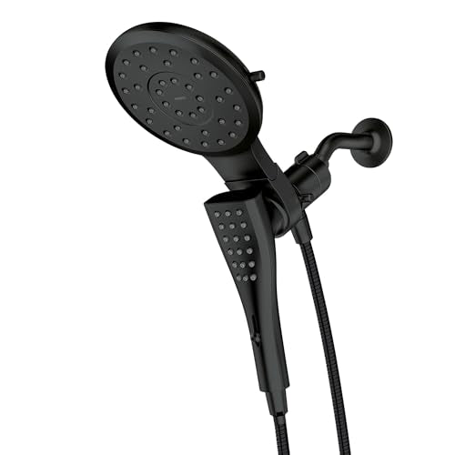 Moen Verso Round Rain Showerhead and Handshower Combination with Infiniti Dial and Magnetix Docking, 60" Hose, Matte Black, 220C2EPBL - color: Matte Black