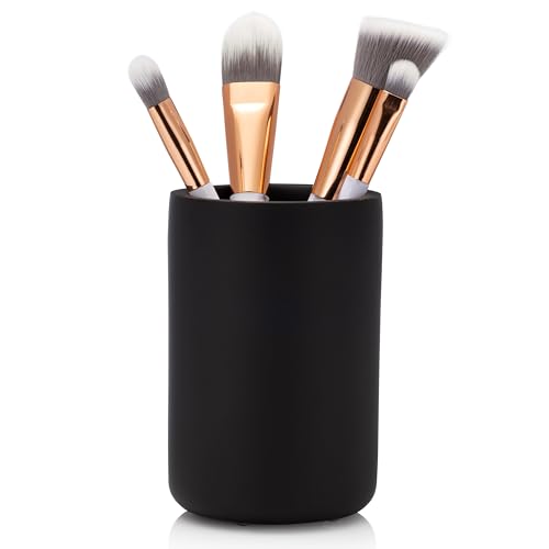 Matte Black Bathroom Tumbler Cup For Vanity Countertops, Also Great As Pencil Pen Holder and Makeup Brush Holder. - color: Matte Black