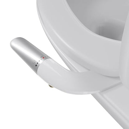 hansrapo Left-Hand Bidet Attachment – Left Side Control for Tight Bathroom Spaces, Non-Electric, Dual Nozzle, Adjustable Water Pressure, Self-Cleaning,Ultra-slim Left Handed Bidet.