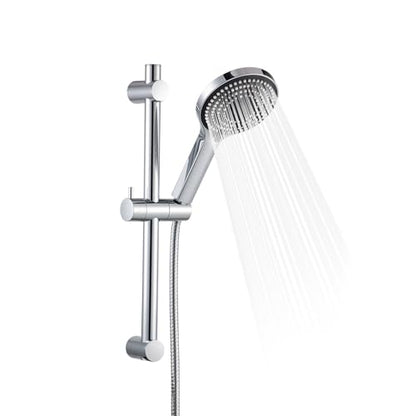 OFFO Shower Slide Bar Combo, Adjustable 21 in Slide Bar with 6-Mode High Pressure Handheld Shower Head and 60 in Stainless Steel Hose, Screw Wall Mounted, Chrome - color: Chrome, style: 21" Slide Bar & 60" Hose