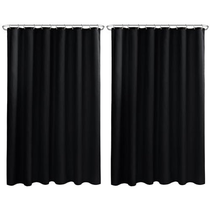 Nasitos Fabric Shower Curtain Liners with Magnets 2 Pack 70X72 Inch White | Washable & Water Resistant Lighweight Cloth Shower Liner for Bathroom, Soft Hotel Quality, Standard Size - color: Black, size: 72"W x 84"L (Pack of 2)