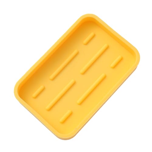 MicoYang Silicone Kitchen Sink Organizer Tray for Multiple Usage,Easy Clean Sponges Holder for Kitchen Bathroom Counter or Sink,Dish Soap Dispenser,Scrubber,Bottle,Cup Yellow 4.9”x 3.2” - color: Yellow, size: 4.9" x 3.2" x 0.7"