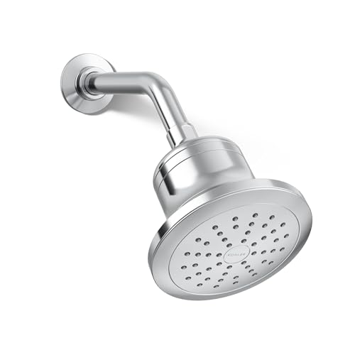 KOHLER ‎K-33631-Y-CP Cinq Round Single-Function Filtered Showerhead, Five-Layer Filtration, 2.5 GPM, Full Coverage Spray, Premium Durable Material, Polished Chrome - color: Polished Chrome, size: 2.5 GPM, style: Round