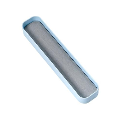 madesmart Drying Stone Toothbrush Tray, Blue | diatomite, fast drying surface, non slip feet, toothpaste floss, dental items, bathroom counter, woman owned - color: Blue