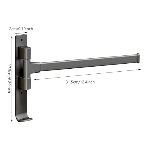 180° Swivel Towel Rack, Thicken 1-4 Arm Towel Bar, No Drill Towel Rack, Space Saving Wall Mounted Towel Holder with Hook, Swing Out Towel Hanger for Bathroom Kitchen Use (1 Arm) - color: 1 Arm