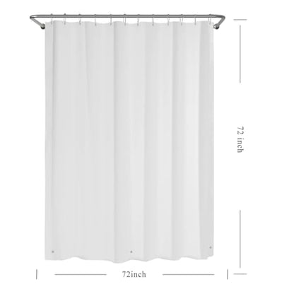 TIKABC Shower Curtain Liner, 4G PEVA Shower Liner, Plastic Waterproof Shower Curtains, with Grommet Holes and 3 Magnetic Weights(White) - color: White