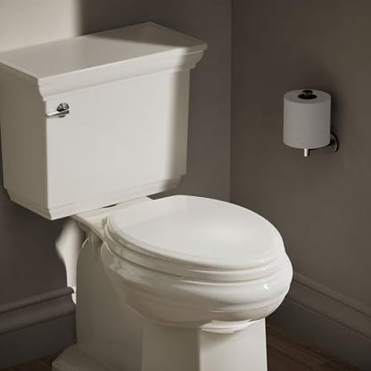 KOHLER 20454-96 Ridgewood Elongated Soft Close Toilet Seat, Quiet Close, Wood Toilet Seat, Home Essentials, Biscuit - color: Biscuit
