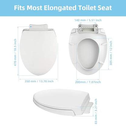 SS114 Toilet Seat Replacement Compatible with TOTO, Elongated Soft Close | Toilet Seat for SS154/SS204/SS214/SS224, Transitional Heavy Duty Oval Toilet Seats, 2-Pack Toilet Bolts and Nuts, White - style: Heavy Duty Elongated