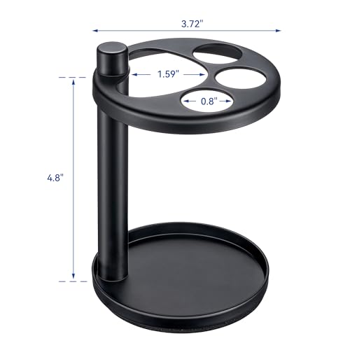 Toothbrush & Toothpaste Holder for Bathroom Countertop, Metal Electric Toothbrush Stand with Razor Slot, Ideal Design Caddy for Kids & Family, Black - color: Black