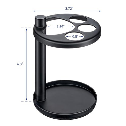 Toothbrush & Toothpaste Holder for Bathroom Countertop, Metal Electric Toothbrush Stand with Razor Slot, Ideal Design Caddy for Kids & Family, Black - color: Black