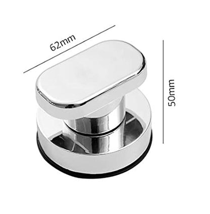 Glass Handle, Suction Cup Handle, Suitable for Bathroom, Cabinet, Terrace Sliding Doors, Shower Handrail. No Holes Needed - color: Small silver