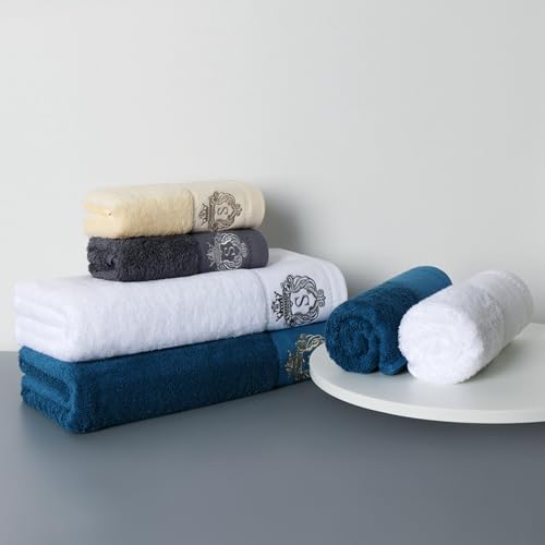 Luxury Bathroom Super Soft and Highly Absorbent Premium 100% Cotton Bath Towel Set for Gifts (White-R) - color: White-r
