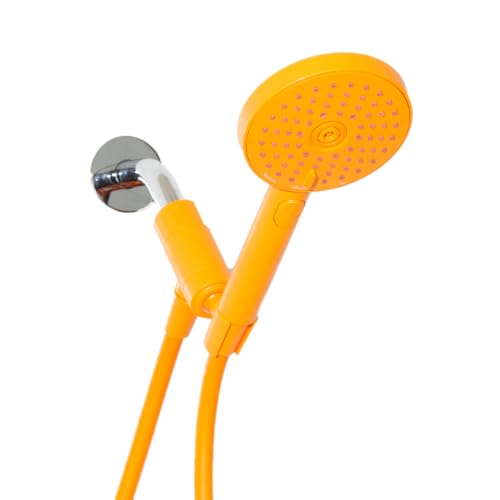 sproos! - Handheld Showerhead, High Pressure Performance, Vitamin C | Colorful - Easy DIY Installation - Renter Friendly - 3 Spray Functions with Pause - Extra Long 70 Inch Flexible Hose - color: Vitamin C