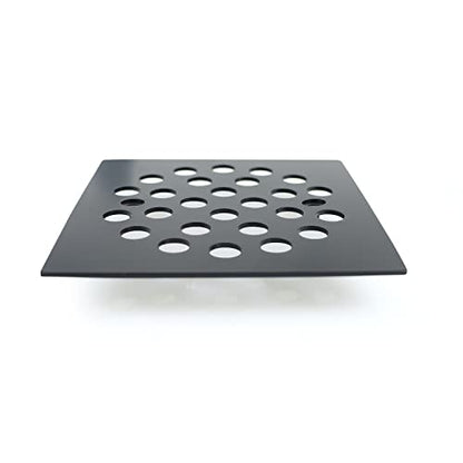 4-1/4 Inch Screw-in Square Floor Drain Cover Replacement Shower Grates with Screws (Black) - color: Black