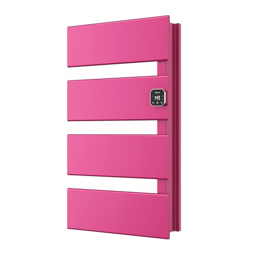 4 Panel Pink Heated Towel Rack for Bathroom Towel Warming | Fast-heat in 2-3 minutes. Dry towels in 4 hours. Smart thermo control and precise timer, Work with Smart Plug. - size: 4 Panel