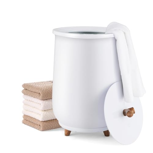S AFSTAR 23L Towel Warmers for Bathroom - Large Luxury Towel Warmer Bucket with 3 Heat Modes, 4 Timer Settings, Fragrance Disc Holder, Auto Shut Off, Towel Heater for Blankets, Bathrobes (White) - color: White