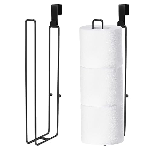 Black Toilet Paper Holder, Over The Tank Toilet Paper Roll Holder Wall Mount, Matte Black Camper Accessories Tissue Holder with Storage Extra 6 Roll Tissue, Small Bathroom Essential for New Home, 2Pcs - color: Black, 2pcs, 12.99in