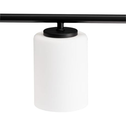 Replay Collection 4-Light Etched Glass Modern Bath Vanity Light Textured Black - color: Textured Black, size: 4-Light
