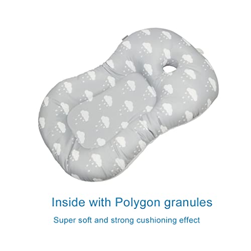 KAKIBLIN Baby Bath Mat, Baby Bath Pad, Soft Anti-Slip Babies Baths Insert | Baby Bathing Cushion for 0-6 Month Infant Baby, (Cloud) - color: Cloud
