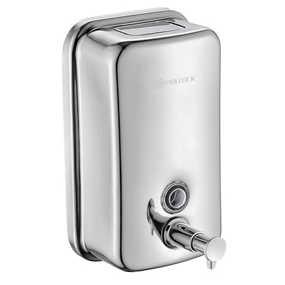 Pollock Commercial Soap Dispenser Wall Mounted 27oz,SUS304 Stainless Steel | Hand Soap Dsipenser Rust-Proof Leak Free 800ML,Manual Liquid Pump Soap Dispenser for Bathroom Kitchen Office - color: Blk-1618-800