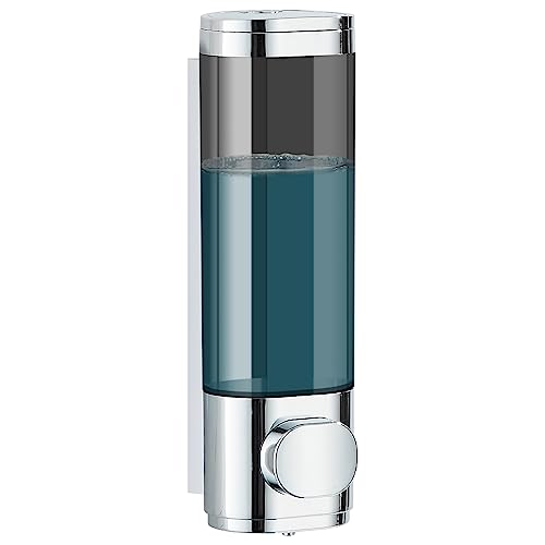 Pollock Pollock Shampoo and Conditioner Dispenser Wall Mounted | Shower Soap Dispenser 2 Chamber No Drill, Shampoo Dispenser for Shower, Body Wash Dispenser for Bathroom, Large Capacity - color: Silver Dg1 Chamber