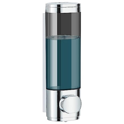 Pollock Pollock Shampoo and Conditioner Dispenser Wall Mounted | Shower Soap Dispenser 2 Chamber No Drill, Shampoo Dispenser for Shower, Body Wash Dispenser for Bathroom, Large Capacity - color: Silver Dg1 Chamber