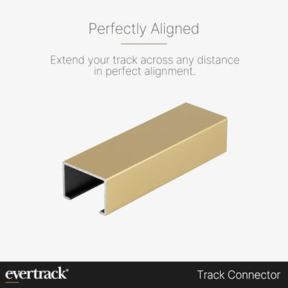 Curtain Track - Ceiling Mounted Curtain Rail for Curtains, Drapes, and Room Dividers - USA Made - Large (20 Feet), Satin Brass - color: Satin Brass, size: Large (20 Feet)