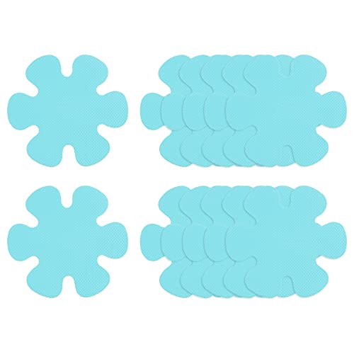 HARFINGTON 12pcs Non Slip Bathtub Stickers Bath Shower Floor 3.94" Anti-Slip Sticker Tape Flower Style Decals for Bathroom Kitchen Bathtub Treads Stairs, Blue - color: Blue, size: 3.94"