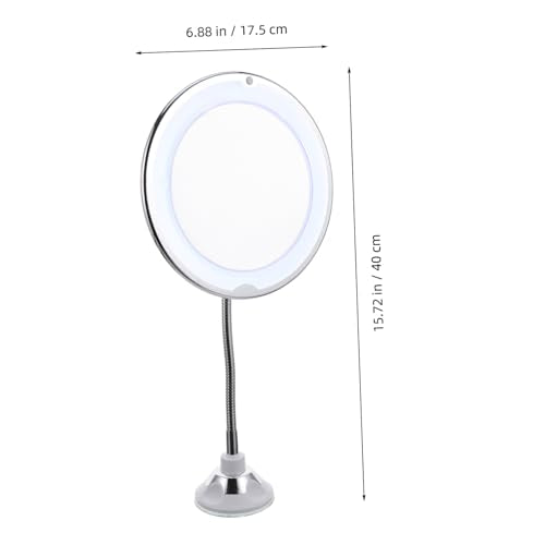 Mobestech Magnifying Vanity Mirror with LED Light and Rotating Suction Cup for Bathroom and Desktop Viewing Angle Makeup Mirror for Precise Eye Makeup and Personal Care